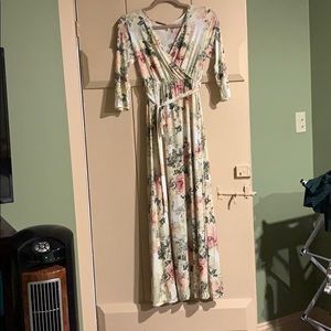 Pink blush maternity dress.